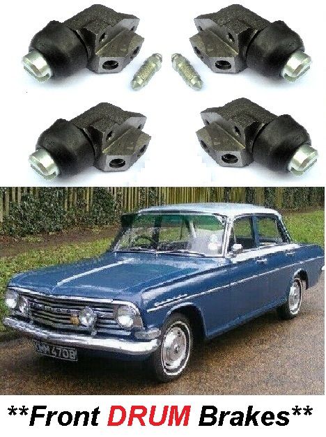 FRONT BRAKE WHEEL CYLINDERS x4 (Vauxhall Velox PB) (2.6 Litre) (1962- 64)   